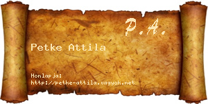 Petke Attila névjegykártya